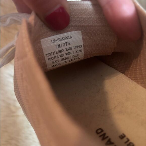 Lucky Brand Pink and White Sneakers with Textured Knit Upper - Picture 4 of 8